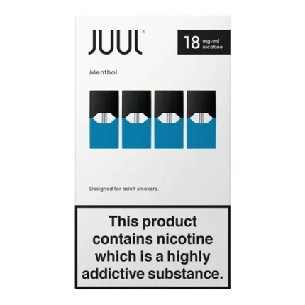 Juul Menthol E-Liquid Pods- 18 Mg 200 Puffs (4 Pcs)