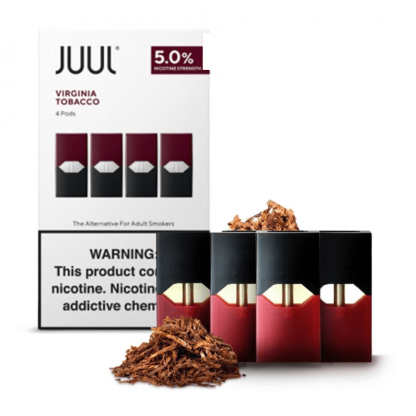 Juul Virginia Tobacco Pods 5% 50mg Nicotine 200 Puffs (4 Pcs)