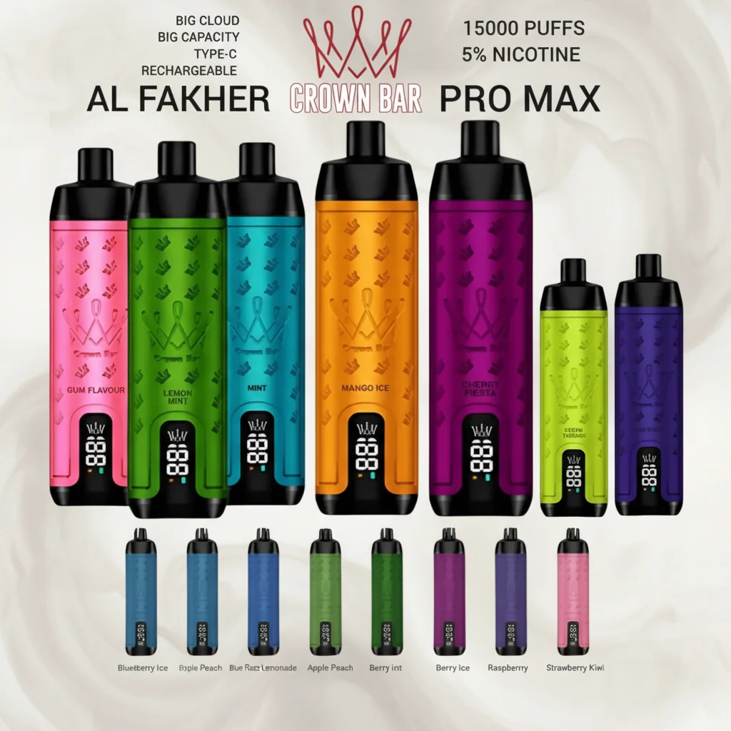 Al Fakher Crown Bar 15000 Puffs – Rechargeable Disposable Vape