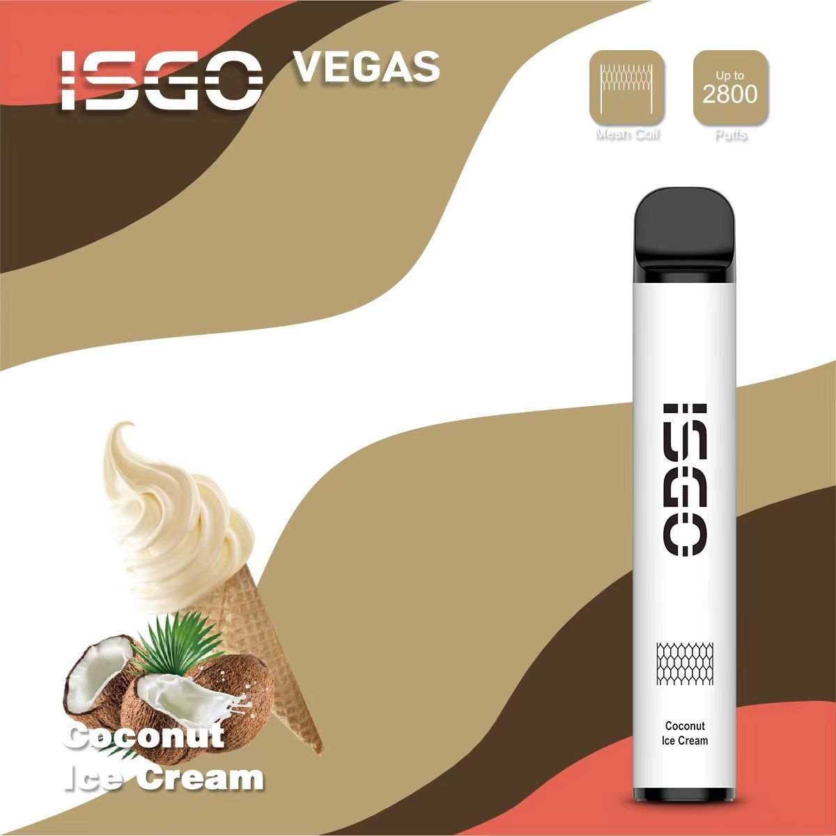 ISGO Vegas Coconut Ice Cream Disposable Vape 2800 Puffs