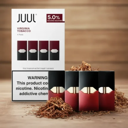 Juul Virginia Tobacco Vape Pods 5% 50mg Nicotine 200 Puffs (Pack of 4)