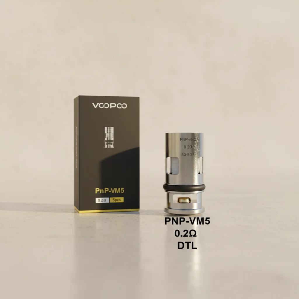 Voopoo PnP VM5 0.2Ω Mesh Coil High Wattage DTL Vape, Intense Flavor, Compatible with Drag & Vinci Devices