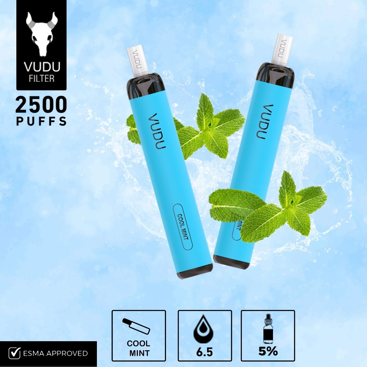 VUDU Filter - Cool Mint Disposable Pod Device (2500 Puffs)