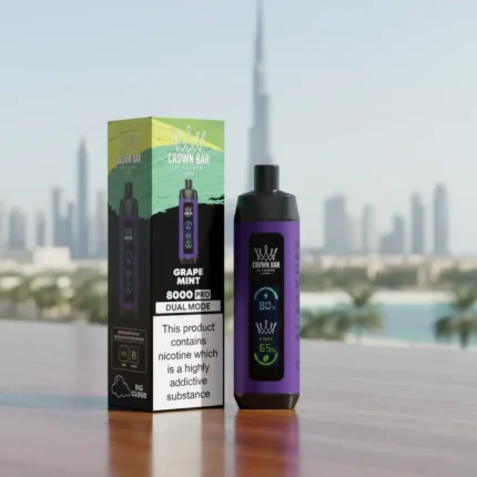 Crown Bar Al Fakher 8000 Puffs – Grape Mint Disposable Vape