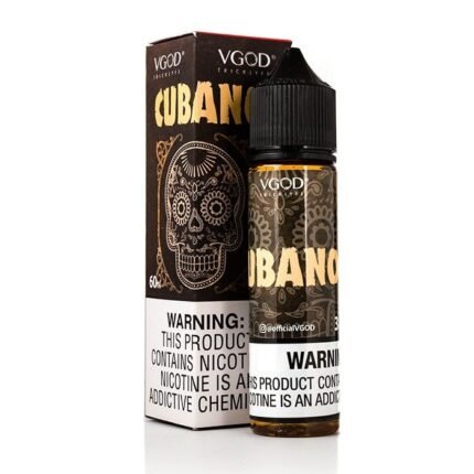 Alternative view of Cubano by VGOD – 60mL (0 mg) Vape Juice – Silver, Brown, and Black Variants