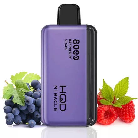 RASPBERRY GRAPE HQD MIRACLE 8000 PUFFS ZERO NICOTINE DISPOSABLE